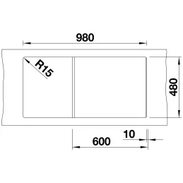 Kamené sudoper Blanco ZIA XL 6 S / Antracit