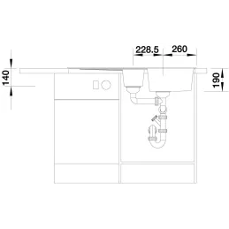 Kameninijski sudoper Blanco ZIA 6 S / Crna