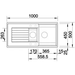 Kameninjski sudoper Blanco ZIA 6 S / Kava