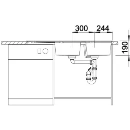 Kamen sudoper Blanco ZIA 8 S / Crna