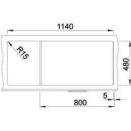 Kamen sudoper Blanco ZIA 8 S / Crna
