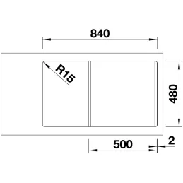 Kameninový sudoper Blanco SONA 5 / Siva stijena