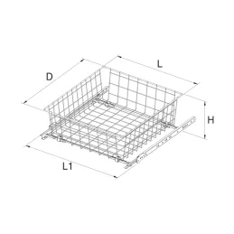 Izvlačna košara za ormar EKONOM / Antracit
