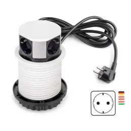 Izvlačna električna utičnica VERTIKAL SCHUKO 3x 230V + 2x USB / Bijela mat