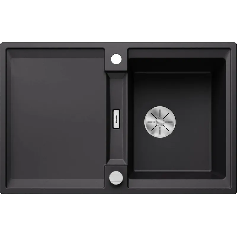 Kamniti sudoper Blanco ADIRA 45 S s ekscentrom / Crna