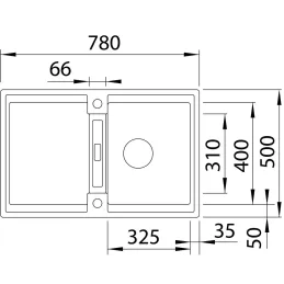Kamniti sudoper Blanco ADIRA 45 S s ekscentrom / Crna