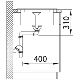 Kamenin sudoper Blanco ADIRA 45 S s ekscentrom / Kava