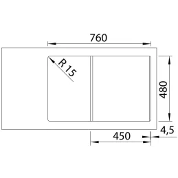 Kamenin sudoper Blanco ADIRA 45 S s ekscentrom / Kava