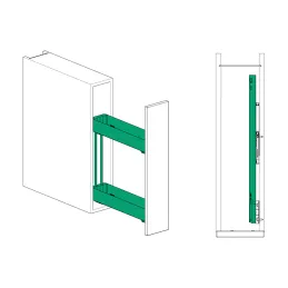 Potpuno izvlačiva košara K-LINE 150 mm / Bijela