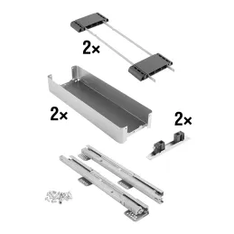 Plnovučno izvlačna košara KESSEBOHMER K-LINE  / Srebrna