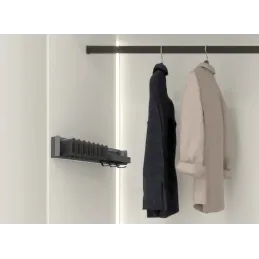 Izvlačiva vješalica za kravate i remenje s posudicom CONERO / Crna