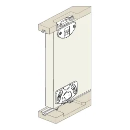 Set za klizna vrata gornja vodilica + donji kotačić UNIPOS / Bijela