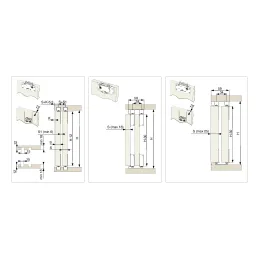 Set za dvostruka klizna vrata s tihim zatvaranjem SIMPLEX / Aluminij