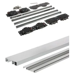 Sustav za dvoja klizna vrata s prigušivačem SIMPLEX s vodilicom 2m / Aluminij
