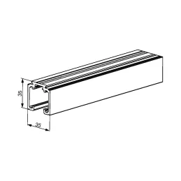 Gornja vodilica za klizni sustav AZARO / Crna mat