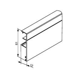 Maskirna letvica za gornju vodilicu AZARO / Crna mat