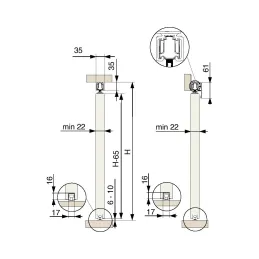 Set klizni sustav za unutarnja vrata AZARO s tračnicom 2m / 100kg