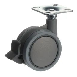 Namještajski kotačić LUNO 60 mm s kočnicom / Siva