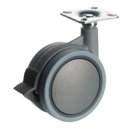 Namještajski kotačić LUNO 75 mm s kočnicom / Siva