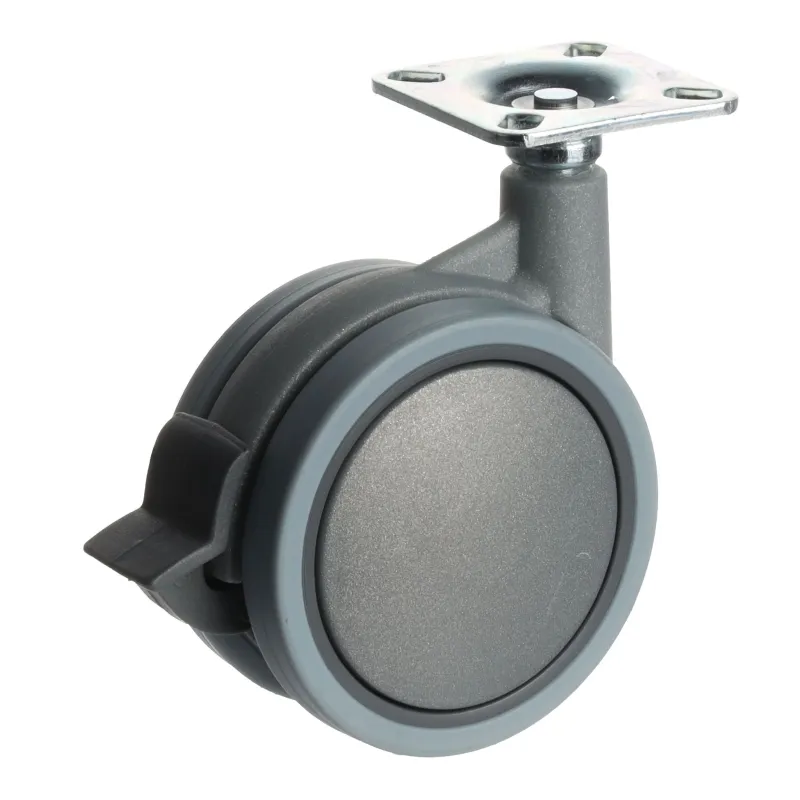 Namještajski kotačić LUNO 75 mm s kočnicom / Siva