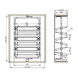Otočna polica za cipele EASY 1150 - 1255 mm / Srebrna - smeđa