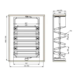 Okrugla rotirajuća cipelar EASY 1695 - 1795 mm / Srebrna - smeđa