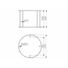 Podnožje za konferencijski stol BELLUGIO MAXI / Crna