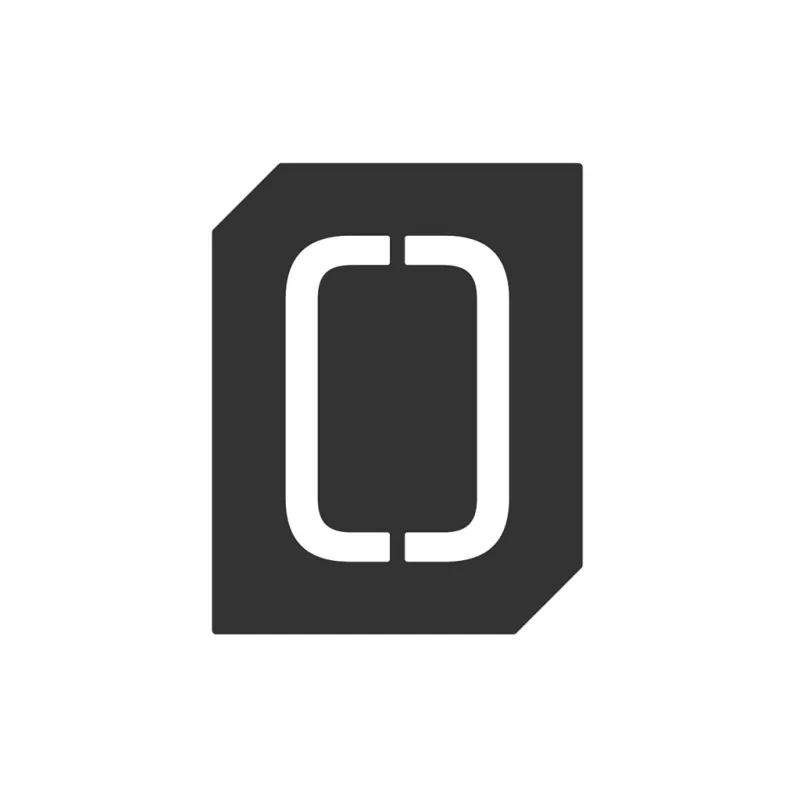 Natpis za vrata ili zid "0" / Crna mat