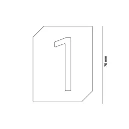 Natpis za vrata ili zid "1" / Crna mat