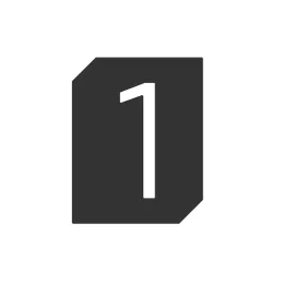 Natpis za vrata ili zid "1" / Crna mat