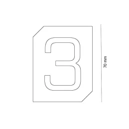 Cedulka za vrata ili zid "3" / Crna mat