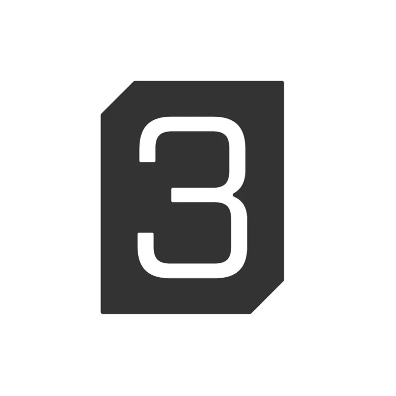 Cedulka za vrata ili zid "3" / Crna mat