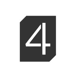 Natpis za vrata ili zid "4" / Crna mat