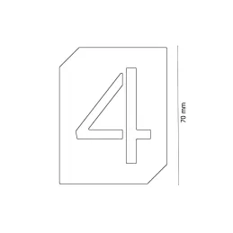 Natpis za vrata ili zid "4" / Crna mat
