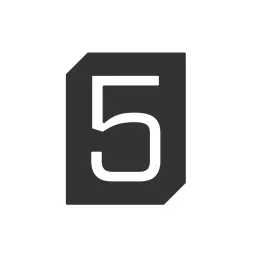 Natpis za vrata ili zid "5" / Mat crna