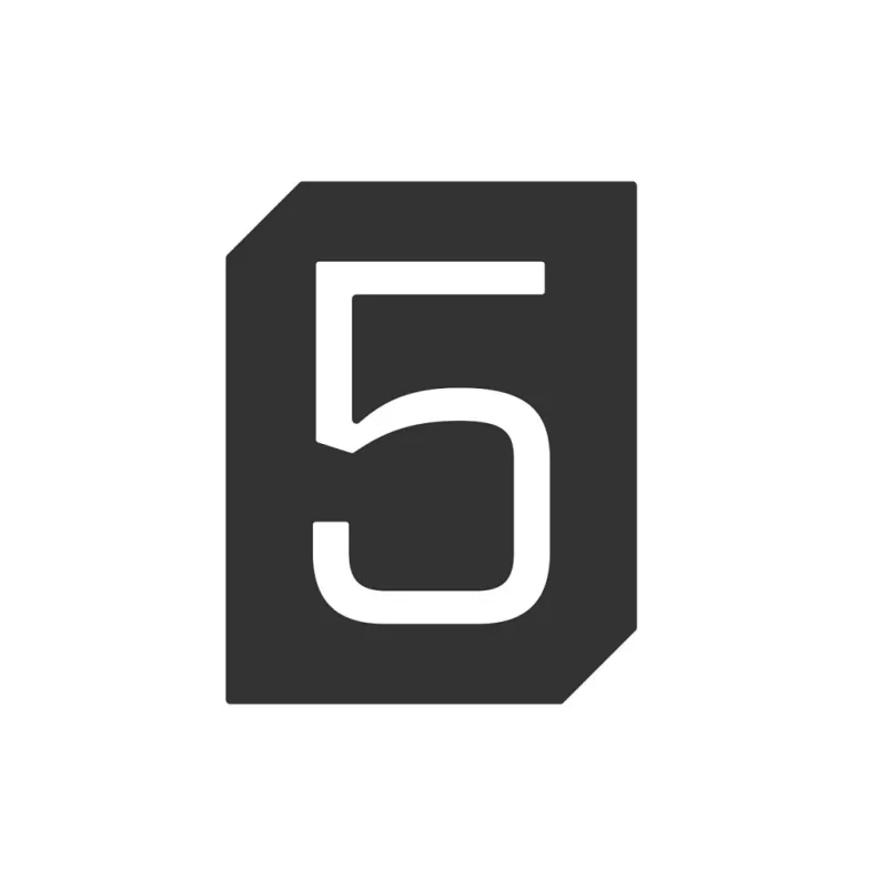Natpis za vrata ili zid "5" / Mat crna
