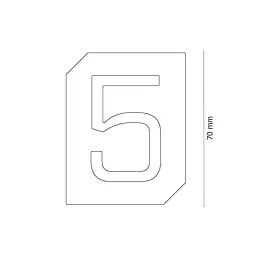 Natpis za vrata ili zid "5" / Mat crna
