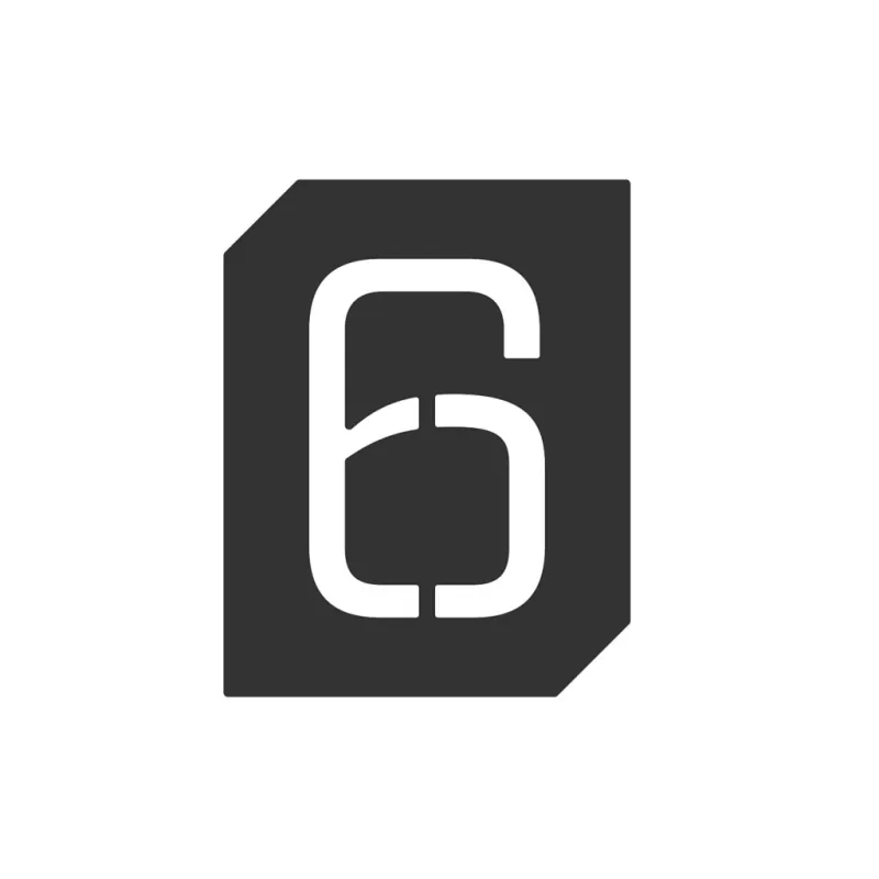 Cedulja za vrata ili zid "6" / Crna mat