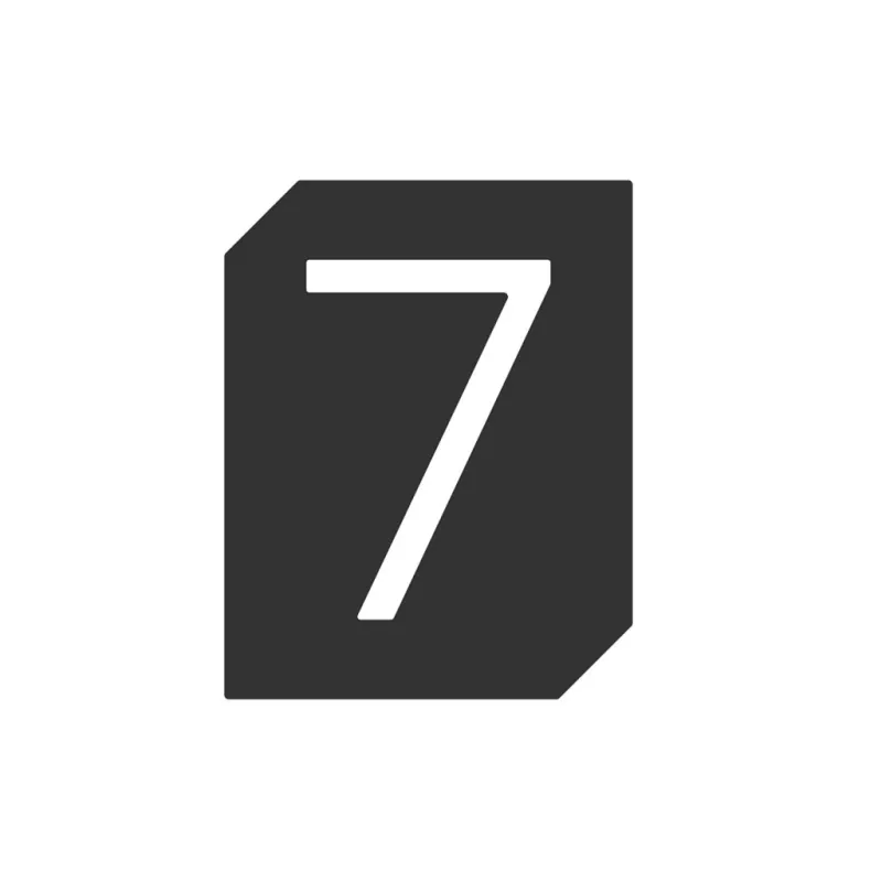 Natpis za vrata ili zid "7" / Crna mat
