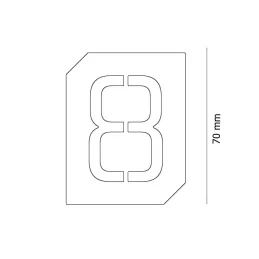 Natpis za vrata ili zid "8" / Crna mat završna obrada