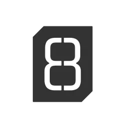 Natpis za vrata ili zid "8" / Crna mat završna obrada