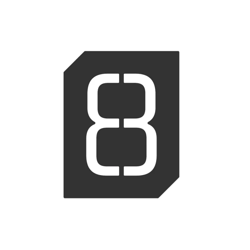 Natpis za vrata ili zid "8" / Crna mat završna obrada