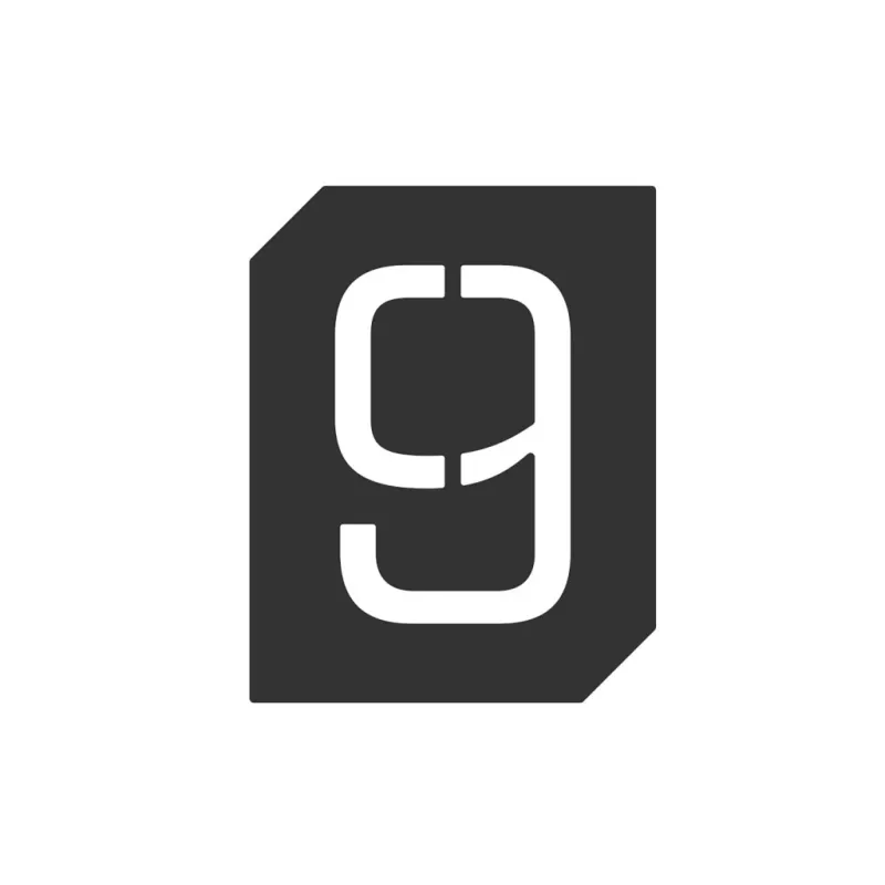 Cedulja za vrata ili zid "9" / Crna mat