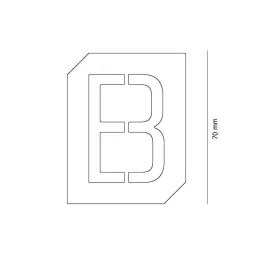 Natpis za vrata ili zid "B" / Crna mat