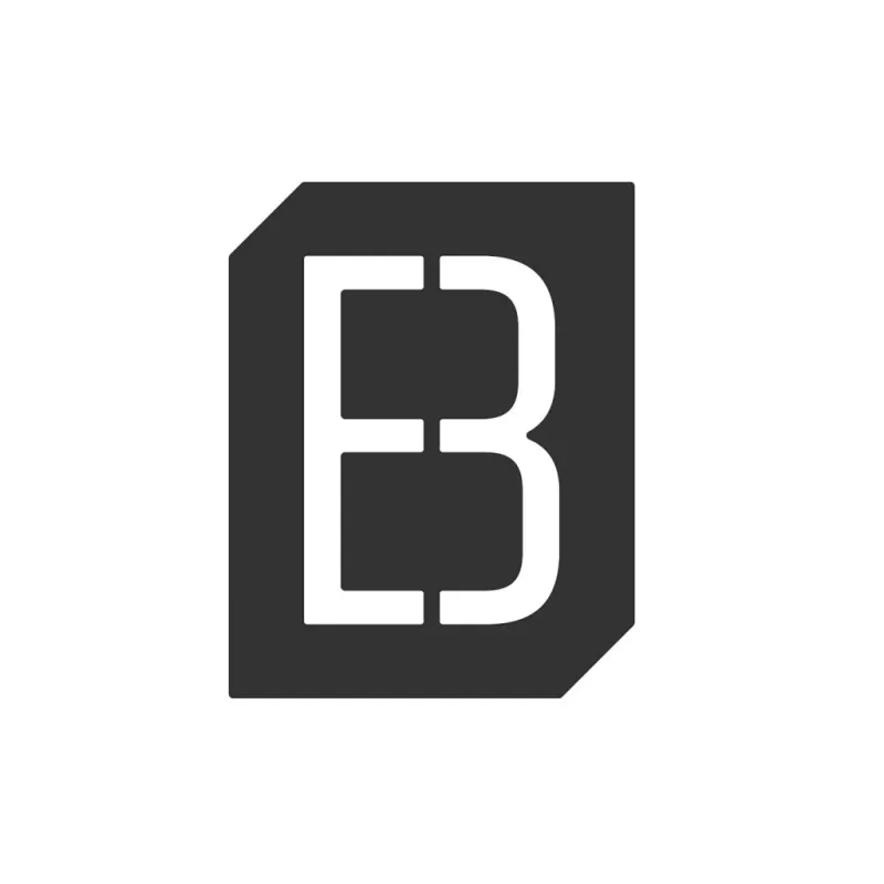 Natpis za vrata ili zid "B" / Crna mat