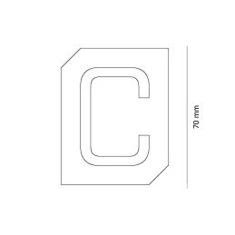 Natpis za vrata ili zid "C" / Crna mat