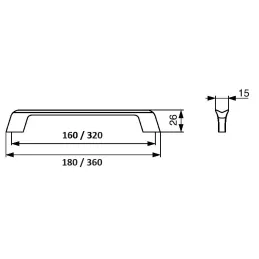 Ručka VELOS / Brušeni crni nikal