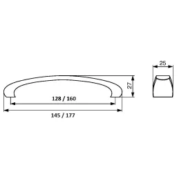 Ručka VITTO / Brušena smeđa patina