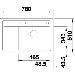 Kamniti sudoper Blanco ZENAR XL 6 S Compact s ekscentrom / Bijela