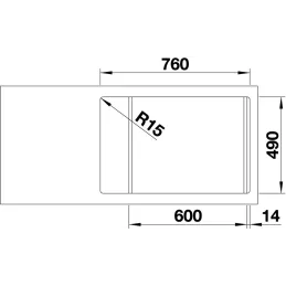 Kameninovski sudoper Blanco ZENAR XL 6 S Compact s ekscentrom / Tartufo